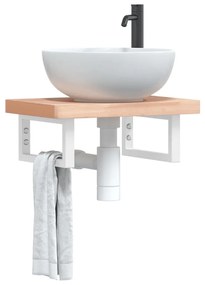 vidaXL Βραχίονες Ραφιών για Νιπτήρα Ορθ. 2 Τεμ. Λευκοί Χάλυβας