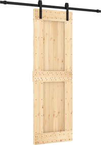vidaXL Συρόμενη Πόρτα Φυσικό και Μαύρο 70 x 210 cm