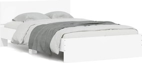 vidaXL Πλαίσιο Κρεβατιού με Κεφαλάρι/LED Λευκό 140 x 200 εκ