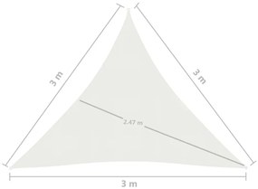 Πανί Σκίασης Λευκό 3 x 3 x 3 μ. από HDPE 160 γρ/μ² - Λευκό