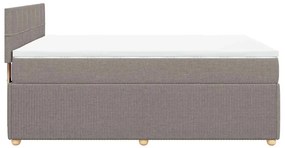 vidaXL Κρεβάτι Boxspring με Στρώμα Taupe 140x200 εκ. Υφασμάτινο