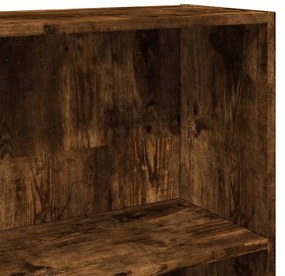 Ντουλάπι βιβλίων καπνιστή δρυς 80x30x189 cm Κατασκευασμένο ξύλο - Καφέ