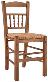 Traditional chair with straw Walnut