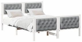 vidaXL Σκελετός Κρεβατιού με κεφαλάρι Ανοιχτό γκρι 150 x 200 cm