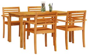 vidaXL Σέτ φαγητού για κήπο 5 pcs Καφέ Μασίφ ξύλο ακακίας