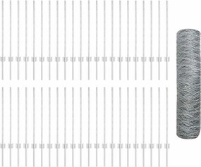 vidaXL Τεντώτο με στήριγμα Ασημί 0,8 x 100 μ Ατσάλι