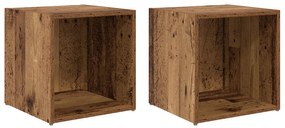 vidaXL Ντουλάπι TV 2 pcs Καφέ 37 x 35 x 37 εκ Επεξεργασμένο ξύλο