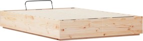 vidaXL Κρεβάτι Οθωμανικού Τύπου Φυσικό 140 x 200 cm Στερεό πεύκο