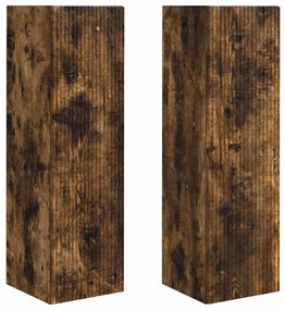 vidaXL Ντουλάπι Τηλεόρασης Τοίχου Επιτοίχιο 2 pcs Καπνιστό Δρύς