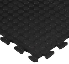 VidaXL Δάπεδο Προστασίας Παζλ Μαύρο 12 χιλ. 90 x 120 εκ. Καουτσουκ