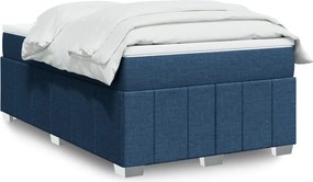 vidaXL Κρεβάτι Boxspring με Στρώμα Μπλε 120x200 εκ. Υφασμάτινο