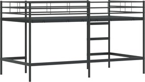 vidaXL Μαύρο 90 x 200 cm Ατσάλι