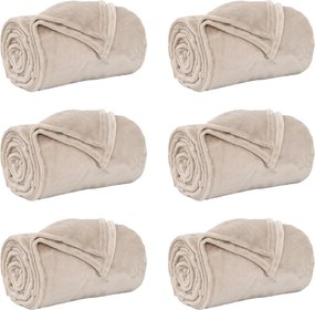 vidaXL Ριχτάρια 6 pcs Μπεζ 220 x 240 cm Μαλλί
