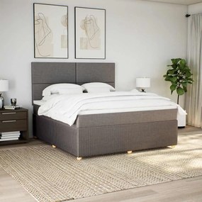 vidaXL Κρεβάτι Boxspring με Στρώμα Taupe 180x200 εκ. Υφασμάτινο
