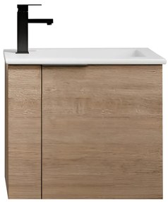 Έπιπλο Μπάνιου Πάγκος Με Νιπτήρα Cleio 60 S3BCLEIO060CAP 53x33cm Cappuccino-White Ξύλο,Πορσελάνη