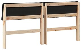 vidaXL Ταπετσαρισμένο κεφαλάρι Μαύρο 160 cm Στερεά ξυλεία πεύκου
