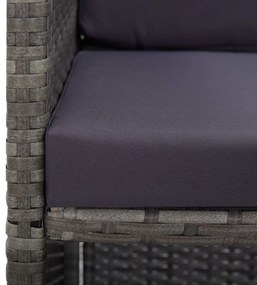 vidaXL Σετ Τραπεζαρίας Εξ. Χώρου 9 τεμ. Ανθρακί Συνθ Ρατάν + Μαξιλάρια