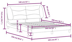 Πλαίσιο Κρεβατιού με Κεφαλάρι Λευκό 160x200 εκ. Συνθετικό Δέρμα - Λευκό