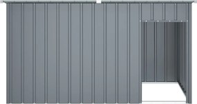 vidaXL Σπιτάκι Σκύλου με Οροφή Ανθρακί 196x91x110 εκ Γαλβαν. Χάλυβας