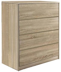 Συρταριέρα Kuanger pakoworld mdf σε φυσική απόχρωση 80x40x89εκ