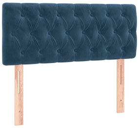 vidaXL Κρεβάτι Boxspring με Στρώμα Σκούρο Μπλε 120x190 εκ. Βελούδινο