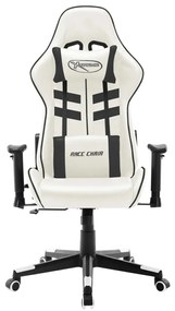 vidaXL Καρέκλα Gaming Ασπρόμαυρη από Συνθετικό Δέρμα