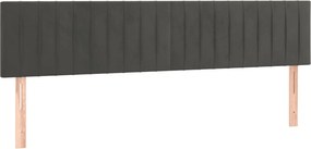 vidaXL Κρεβάτι Boxspring με Στρώμα Σκούρο Γκρι 180x200 εκ. Βελούδινο