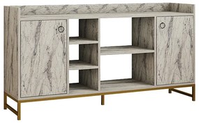 Intrahome Μπουφές Delta Intrahome σε όψη μαρμάρου με χρυσά μεταλλικά πόδια 160x40x85εκ | SKU: INTRAPA-231111686