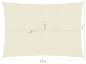 vidaXL Πανί Σκίασης Κρεμ 2 x 2,5 μ. από HDPE 160 γρ./μ²