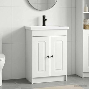 vidaXL Σετ Επίπλων Μπάνιου Λευκό 56 x 37,5 x 81 εκ Επεξεργασμένο Ξύλο