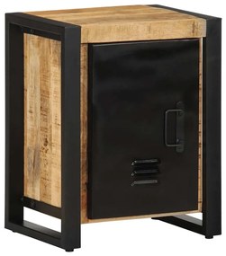 Κομοδίνο 40x30x51 cm Στερεό ακατέργαστο ξύλο Μάνγκο - Καφέ