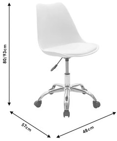Καρέκλα γραφείου εργασίας Gaston II PP-PU ροζ 48x57x80 εκ.