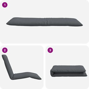 vidaXL Ξαπλώστρα Πτυσσόμενη Ανθρακί 175x54x8,5 εκ. Ύφασμα Oxford