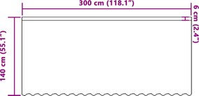 vidaXL Κουρτίνα Δαντέλας με κουρτίνες Λευκό 140 x 300 cm Πολυεστέρας