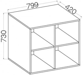 Βιβλιοθήκη Warrior 2x2 κρεμαστή-Fusiko