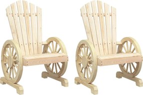 vidaXL Καρέκλες Κήπου Adirondack 2 τεμ. από Μασίφ Ξύλο Ελάτης