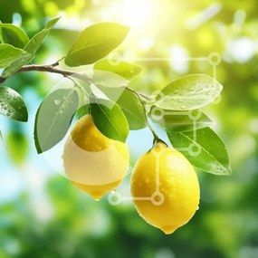 Intra Συλλεκτικό Ξύλινο Παζλ Plywood 4mm - Φρέσκα λεμόνια σε κλαδί δέντρου Σε Ξύλινο Κουτί - Διαστάσεις: 10x10 cm – 25 κομμάτια