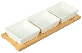 Μπολάκια Bamboo Essentials Με Βάση Bamboo Σετ 3 Τεμ. 40x19.4x15.6cm