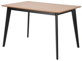Τραπέζι Oakland 386, Δρυς, Μαύρο, 76x80x120cm, 21 kg, Φυσικό ξύλο καπλαμά, Ινοσανίδες μέσης πυκνότητας, Ξύλο, Ξύλο: Καουτσούκ | Epipla1.gr