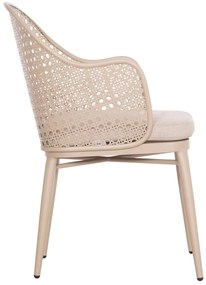 Καρέκλα - Πολυθρόνα OREGO C6268.03 Καπουτσίνο Αλουμινίου με Μπέζ Μαξιλάρι 58x55x83Υεκ. 58x55x83 εκ.