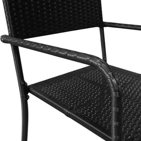 vidaXL Καρέκλες Τραπεζαρίας Εξωτ. Χώρου 6 τεμ. Μαύρες Συνθετικό Ρατάν
