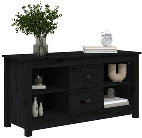 vidaXL Έπιπλο Τηλεόρασης Μαύρο 103x36,5x52 εκ. από Μασίφ Ξύλο Πεύκου