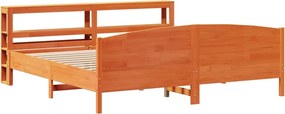 vidaXL Σκελετός Κρεβ. Χωρίς Στρώμα Καφέ Κεριού 200x200 εκ Μασίφ Πεύκο