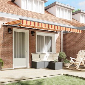 vidaXL Αναδιπλούμενη τέντα Κίτρινο 400 x 200 cm ύφασμα