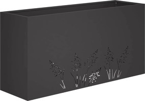 vidaXL Γλάστρα Κήπου 2 τμχ. Μαύρο 100 x 20 x 49 εκ