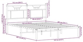 ΠΛΑΙΣΙΟ ΚΡΕΒΑΤΙΟΥ ΧΩΡ. ΣΤΡΩΜΑ SONOMA ΔΡΥΣ 150X200ΕΚ. ΕΠ. ΞΥΛΟ 4106794