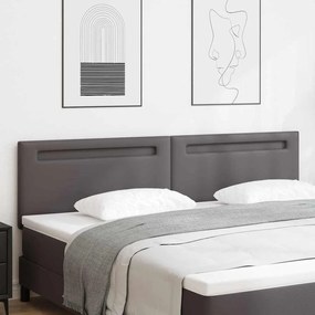 vidaXL Κεφαλάρι Επιτοίχιο με κεφαλάρι Γκρι 200 cm PVC