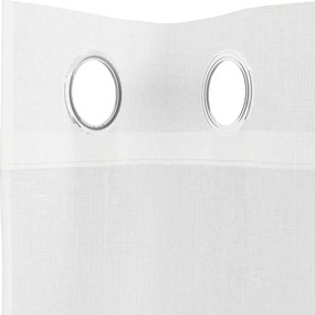 vidaXL Voile κουρτίνες με ροδέλες 2 τεμάχια Λευκό