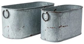 Γλάστρα Κασπό Γκρι Σετ 2τμχ Treasure 075-944-00 Affari Of Sweden-075-944-00-Γκρι 075-944-00