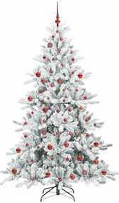 vidaXL Τεχνητό Χριστουγεννιάτικο Δέντρο με Άξονα Λευκό 210 cm PVC